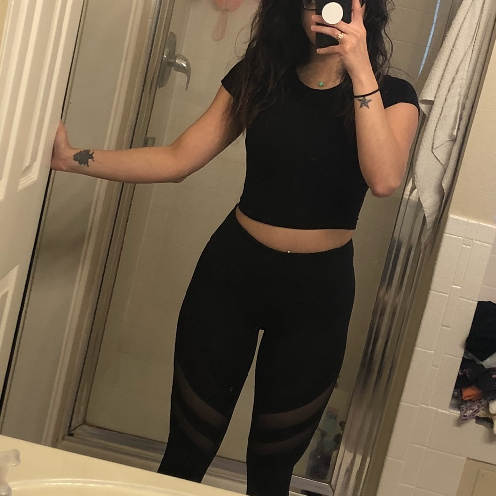 Booty shaping Black mesh leggings